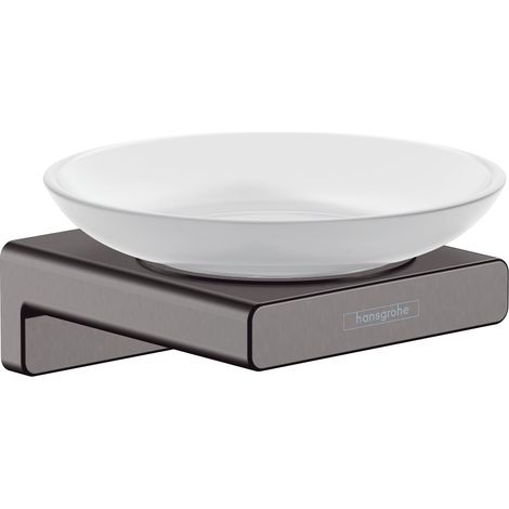 Jabonera negra de cromo cepillado HANSGROHE AddStoris
