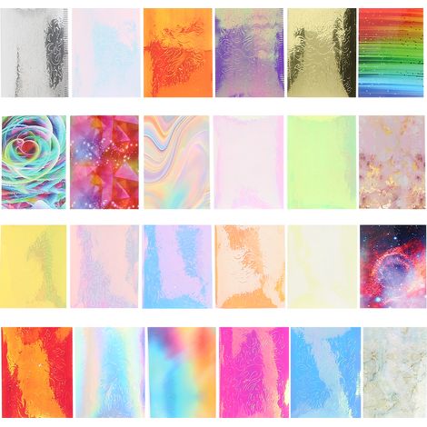 24 autocollants ongles colorés adhésifs élégants décos salon maison (1/5)