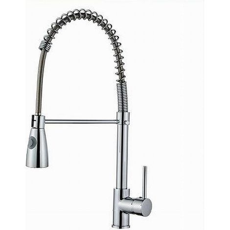 Cleafe - Miscelatore Rubinetto Con Doccetta A Molla Canna Alta Isola Per Cucina 87464 - (1/5)
