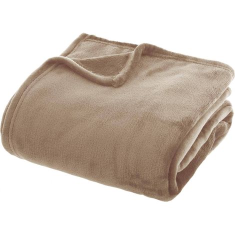 Ollis, un giaciglio di flanella beige 180x230cm - Atmosphera créateur d'intérieur