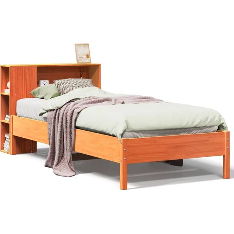 Maison Exclusive - Letto Libreria senza Materasso Marrone Cera 100x200 cm in Pino