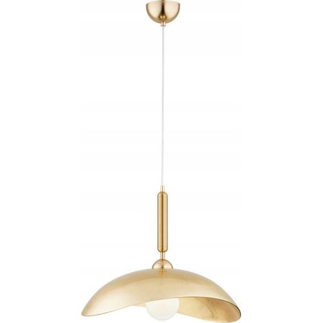 Alfa Golden 61113 Brass/Gold Metal Pendant Ceiling Lamp, 1x E27 Socket (Max 60W), 95cm Height, 43cm Wide Modern Classic Hanging Light for Living Room Dining Bedroom (1/2)