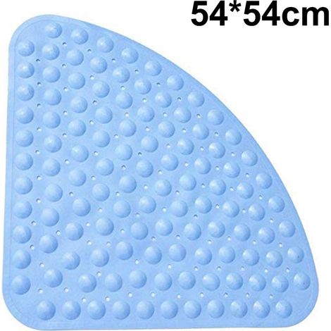 Tapis de douche d'angle antidérapant en PVC, tapis de bain en quart de cercle