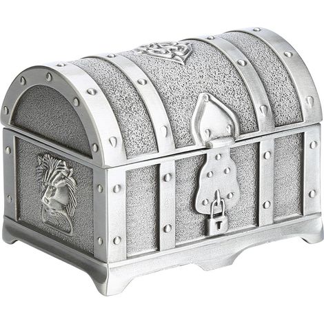 Coffret antique de pirate, petit coffre à bijoux de mariage, boîte de rangement en alliage de zinc