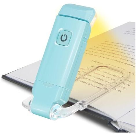 Lampe de Lecture USB Liseuses LED Rechargeable avec Lampe de lecture pour lire au lit Pince 3 Niveaux Luminosité Réglable Pliable mini clip lampe Bleu (1/5)