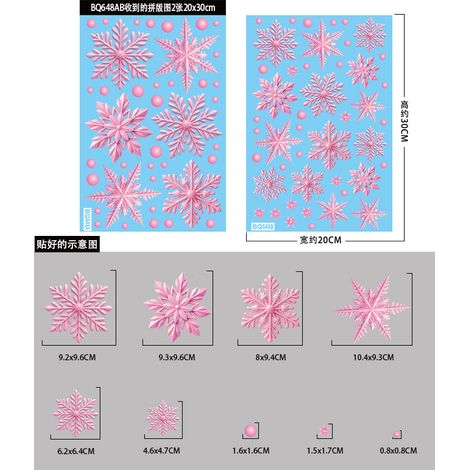 Autocollants statiques flocons de neige de Noël, autocollants décoratifs de Noël pour vitres, décorations de fenêtre pour le Nouvel An, autocollants flocons de neige dorés et argentés pour fenêtres.