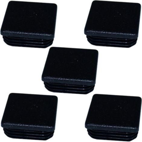 Cyclingcolors – Lot de 5 embouts de tube carré rentrant 30x30mm en plastique noir – Finition esthétique pour meubles – Protection des extrémités de tubes