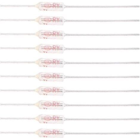10 Pieces Thermal Fuse 250V 10A 115℃/239℉, Metal Shell Thermal Fuse Cutout, Thermal Fuse TF 72250℃ (115℃) (1/5)