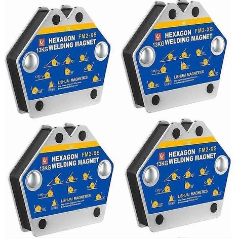 Aimants de soudage, lot de 4 aimants de soudage, force de maintien de 13 kg, support de soudage, positionneur magnétique, tailles 30, 45, 60, 75, 90 et 105 mm (1/3)