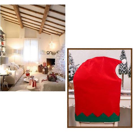 Housse de chaise de Noël en non-tissé, lot de 4 pièces, couleurs assorties (1/5)