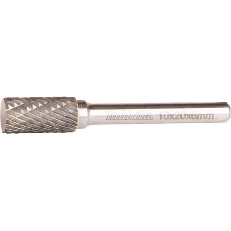 Makita B-52722 Fresa Cilindrica 10x20 mm Ø6 mm (3/8x3/4" Ø1/2") Dente A Croce (1/4)