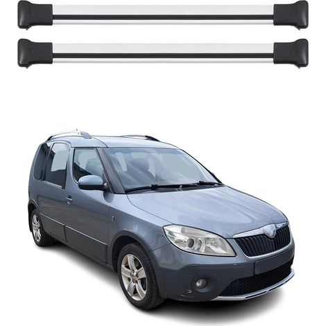 OMAC Aluminium Dachträger Querträger für Skoda Roomster 2006-2010 Pre-FL – Max. 75 kg – 2 Stangen Silber (1/5)