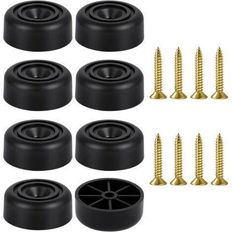 8PCS Pieds de Meubles Ronds à Visser, 3313mm Pieds D'armoire en Plastique, pieds de Meubles Ronds en Plastique avec Vis, Pied De Meuble Noir Antidérapants, Pour Armoire, Canapé, Chaise, Table (1/5)