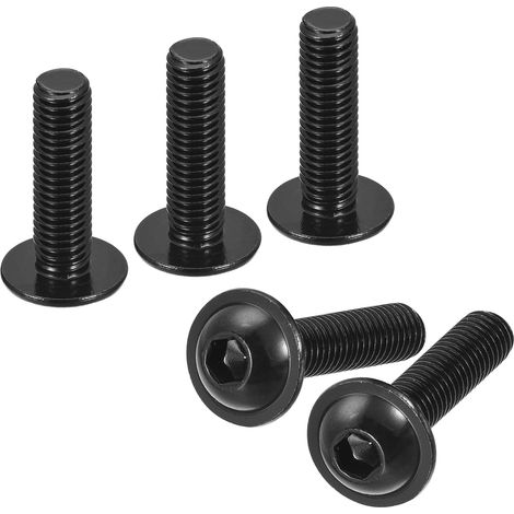 25 Pcs Vis À Tête Bombée À Embout Hexagonal M8x35mm Noir (1/5)