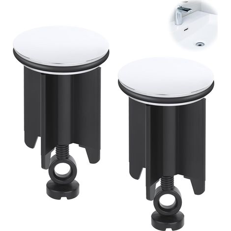 2 tapones de desagüe, tapón de lavabo de baño de 40 mm, tapón universal para lavabo, tapón de desagüe de altura ajustable, tapones para tuberías de lavabos de cocina y baño. (1/5)