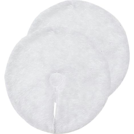 Mini jupe de sapin de Noël en peluche, décoration de Noël pour les fêtes de Noël-38x38cm-White (1/3)
