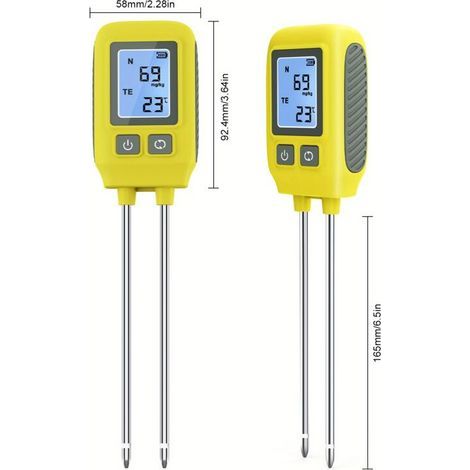 Testeur de Sol NPK 4-en-1 avec Écran LCD Numérique Mesure Azote, Phosphore, Potassium et Température pour Jardin, Légumes, Fruits et Usage Agricole (1/5)