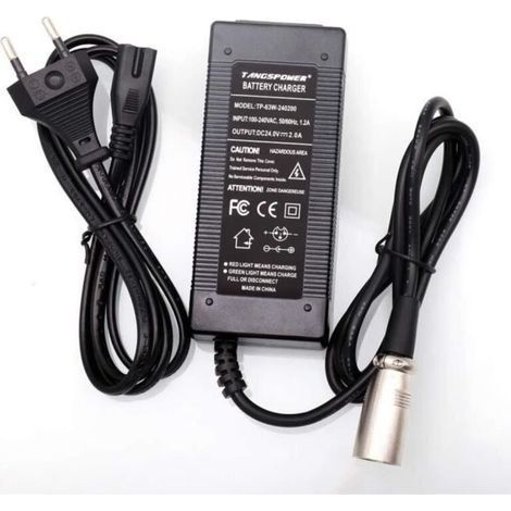pair Chargeur de batterie au plomb 24V 2a pour fauteuil roulant 28.8V pour voiturette de golf, scooter électrique connecteur XLR (1/4)