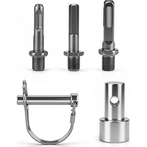 Adaptateur de Foret à Visser pour Perceuse (Hexagonal + SDS Max + SDS Plus) -Compatible Perceuses Légères et Lourdes, Changement Rapide, Diamètres Jusqu’à 250mm pour Mèche, Tarière, Perceuse à Terre