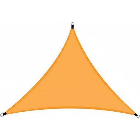 Foldable Triangle Sun Shade Sail Rainproof Triangular Shade Sail -6x6x6m-jaune (1/5)