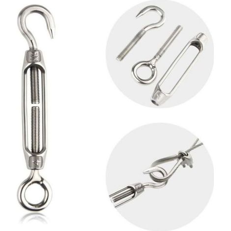 10 tendeurs acier inox 304 réglables, crochets robustes, couleurs multiples – idéal abri de jardin (1/4)