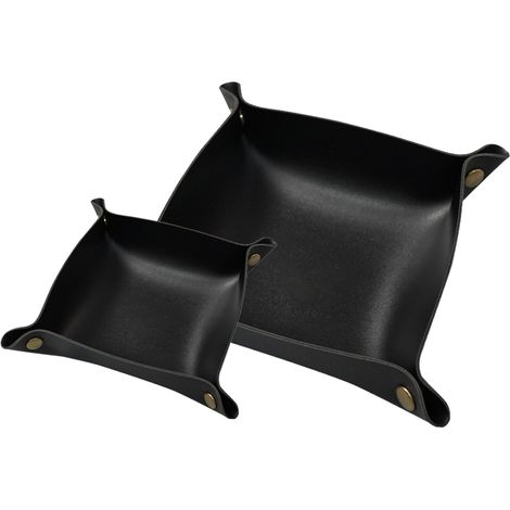 Plateau De Rangement - Pour Clés Bijoux Montres Pièces Monnaie Cosmétiques - En Cuir - 1 Pièce (1/5)