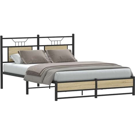 Maison Exclusive - Cadre de lit sans matelas chêne sonoma 140x190 cm (1/5)