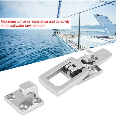 Verrou de trappe marin inox 70mm, loquet anti-vibration pour bateau, pince de fixation acier inoxydable (1/5)