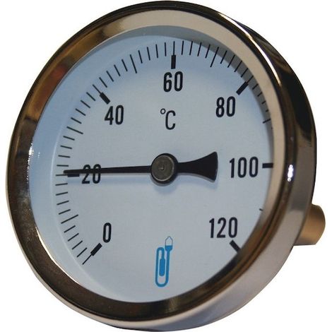 Thermomètre bimétallique à cadran avec plongeur horizontal 60MM
