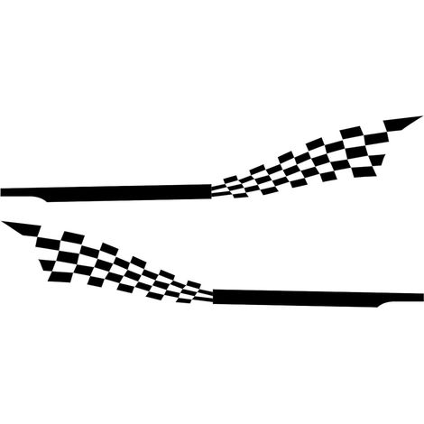 Sécale de Voiture à Rayures, Autocollant à Carreaux à Carreaux Auto-adhésifs pour Les Décalcomanies Latérales du Corps de la Porte de Voiture, Bricolage Universel pour Les (Black) (1/5)