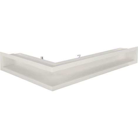 KOTARBAU® Grille Cheminée - Acier Revêtu Poudre - Bande d’aération d’angle - 60/40 cm - Gauche - Blanc - Grille Ventilation Cheminée - Aération pour Foyer - Moderne - Résistante Haute Température (1/5)