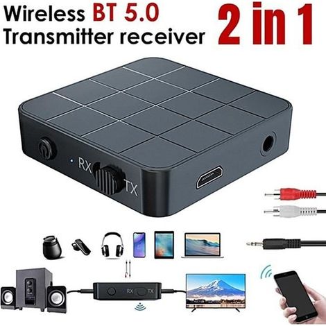 Émetteur Récepteur Bluetooth 5.0 - Transmetteur, Adaptateur Audio Vidéo sans fil Portable 20M 3.5mm RCA (1/4)