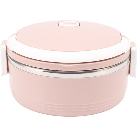 Isolierte Lunchbox aus Edelstahl (einwandig), tragbar, mit Kinder- und Erwachsenensicherung, rosa