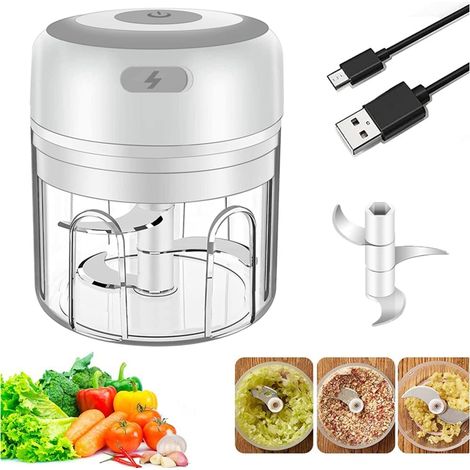 Hachoir de cuisine électrique sans fil acier inoxydable 250 ml (1/4)