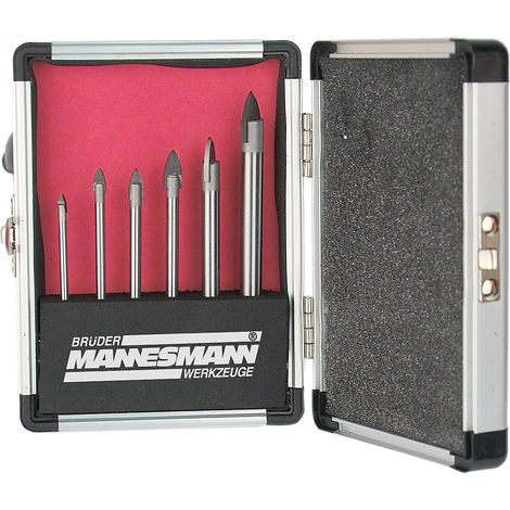 Brüder Mannesmann M54806 Kit punte da vetro e piastrelle 6 parti 3 mm, 4 mm, 5 mm, 6 mm, 8 mm, 10 mm Alberino cilindric