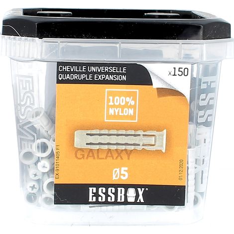 ESSBOX de 150 Chevilles Nylon Quadruple Expansion Galaxy 5 (1/2)