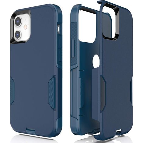 Custodia per cellulare compatibile con iPhone 12 e iPhone 12 Pro, design ultrasottile, protezione antibatterica, struttura antiurto in due parti. (1/2)