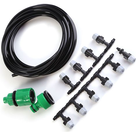 Système de brumisation d'eau pour jardin et terrasse, tuyau d'arrosage, buse de micro-irrigation, kit de 5 m (1/5)