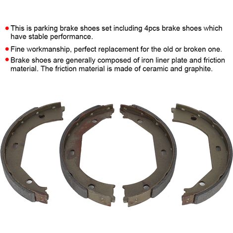 Jeu de mâchoires de frein de stationnement de haute qualité compatibles avec BMW E39, E46, E82 et E90 (référence 34416761292) (1/4)