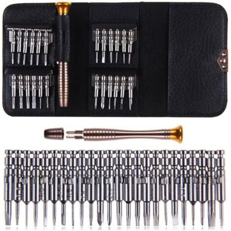 Kit Tournevis de Précision Magnétique 25 en 1 Outils de Réparation pour Portable, Laptop, Montre, Jouets, Lunettes, Bijoux etc. (1/4)