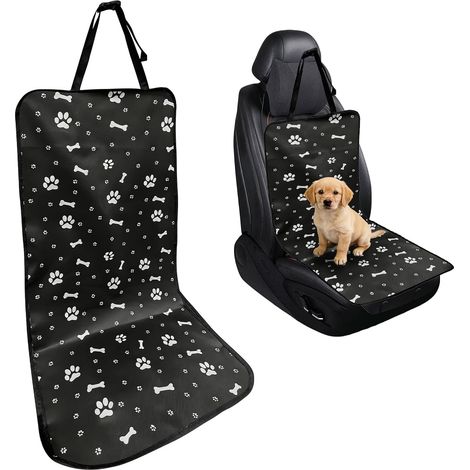 Protection Voiture Chien Siege Arriere,Tissu Oxford Housse Voiture Chien,Universel Protege Siege Voiture Chien pour Sièges Arrière et Siège Passager de Berlines/SUV,Noir (1/5)