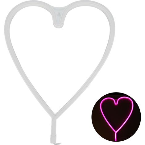 Cœur Néon USB ou Piles, Lumière Décorative en Forme de Cœur pour Cadeaux, Décoration Romantique, Idéal Anniversaire, Fête, Mariage (1/5)