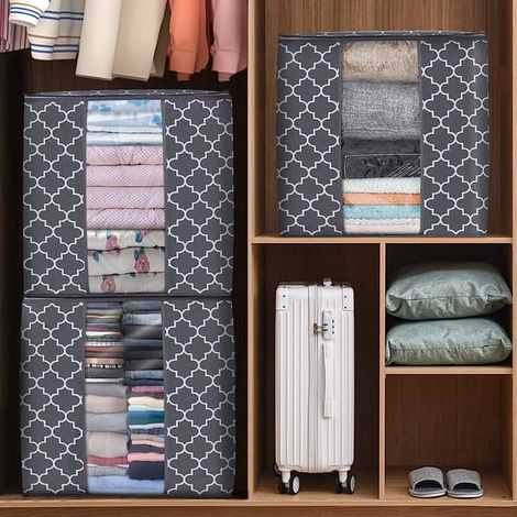 Sacs de rangement [3-pack/100L] Organisateur de rangement de filtre et accessoires de rangement pour vêtements, sacs de rangement, organisateur de bar à houblon pour le début de la main...