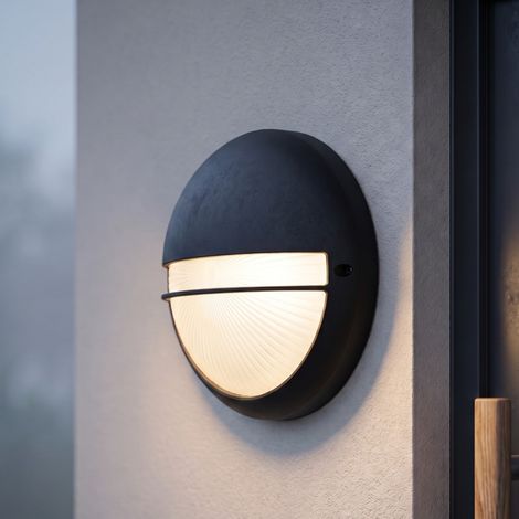 Wandleuchte außen Ø 26 cm E27 IP44 Schwarz Haus Hof Aluminium Maritim Außenlampe (1/5)