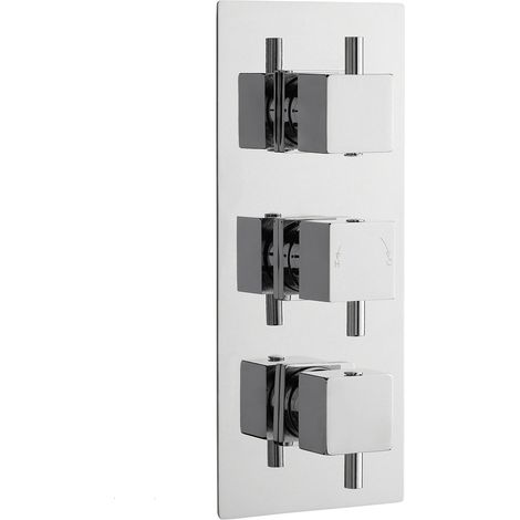 Nuie Chrome Square Triple Concealed Thermostatic Shower Valve with Diverter - JTY311 (1/3)