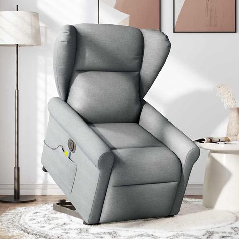 Fauteuil Inclinable électrique - Fauteuil Relax Gris clair Tissu fr18001 (1/5)