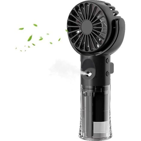 ®RisingFF Ventilateur portable avec brumisateur d\'eau, ventilateur rechargeable USB à 4 vitesses, alimenté par batterie (1/5)