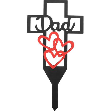 Metalldekor Friedhofspfahl Grabkreuz für Papa aus Eisen