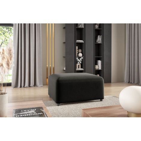 Polsterhocker Designerhocker Hocker MEGAN in Stoff Salvador Schwarz (1/3)