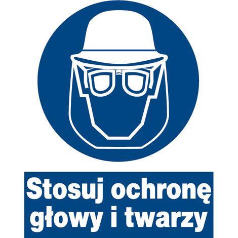 ZNO-27 - CARTELLO DI OBBLIGATORIO - Usare protezioni per la testa e il viso
